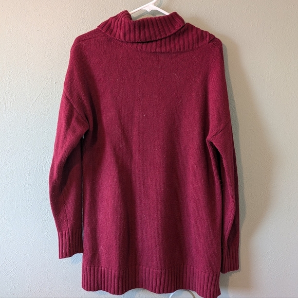 Sherpa Adventure Gear Maroon Cowl Neck Merino Wool Blend Sweater Size L - Picture 4 of 6